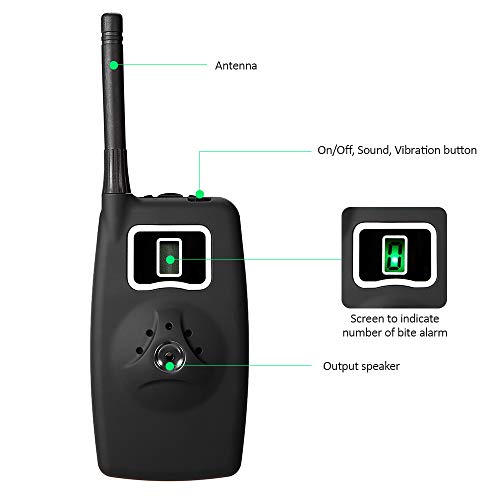 YIWENG Alarm Set, Wireless Fishing Bite Alarms Set Digital Fishing Alarm Kit LED Alarm Indicator Alert Bell Receiver Fishing Tackle with Zippered Box, Jy-19-3 - Thumbnail 5