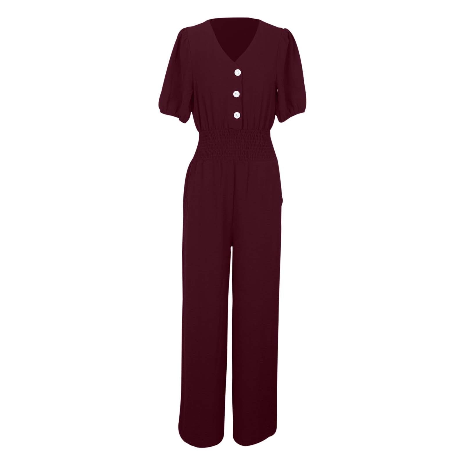 Generisch Jumpsuit Donna Elegante Tuta da donna per il tempo libero, vestibilità aderente con orlo in vita, design versatile per primavera, estate e autunno