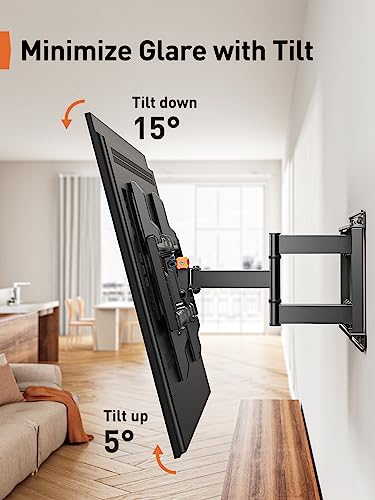 Perlegear Ul Listed Full Motion Tv Wall Mount For 42-85 Inch Tvs Up To 132 Lbs, Tv Mount With Dual Articulating Arms, Tool-Free Tilt, Swivel, Extension, Leveling, Max Vesa 600X400Mm, 16" Studs, Pglf8 #TOP3