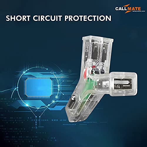 Image of CALL MATE Transparent 2.1A Dual USB CAR Charger with 3 in 1 Cable Compatible with All Types of Phones