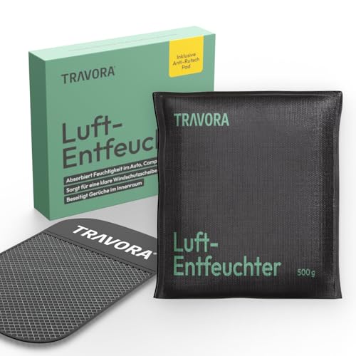 TRAVORA Luftentfeuchter Kissen Auto 500g mit Anti-Rutsch Pad - wiederverwendbarer Luftentfeuchter Auto - Entfeuchter Kissen gegen beschlagene Autoscheiben - 1x platzsparender Auto Entfeuchter TRAVORA Luftentfeuchter Kissen Auto 500g mit Anti-Rutsch Pad - wiederverwendbarer Luftentfeuchter Auto - Entfeuchter Kissen gegen beschlagene Autoscheiben - 1x platzsparender Auto Entfeuchter
