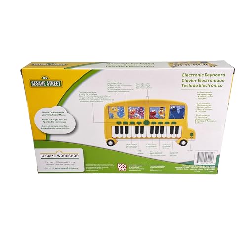 Sesame Street Bus Electronic Keyboard - Learn to Play Piano Music Education for Kids and Preschoolers Ages 3+