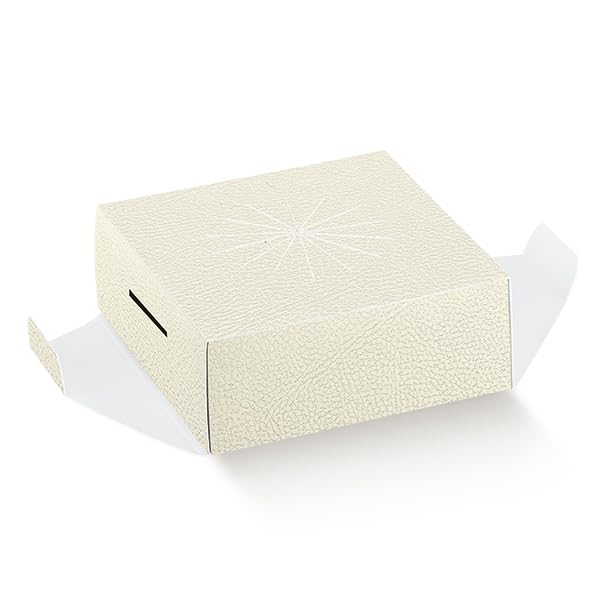 Formoso Fondo per Scatola Pasticceria Uovo di Pasqua Pelle Bianco 15 x 15 x h 5 cm Confezione 100 pz Art 14728