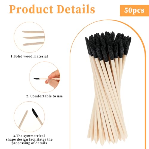 Qianyu 50 Pçs de Lixa Grãos Abrasivos Paus de Lixar de Polimento para Modelos de Plástico Artesanato