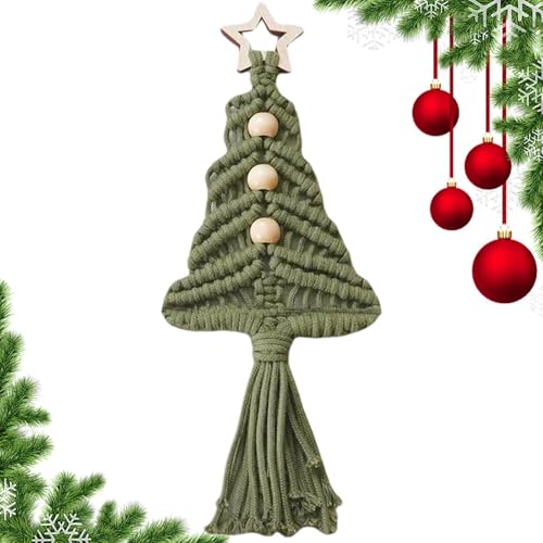 Obesntln Tapiz tejido para árbol de Navidad, tapiz bohemio para árbol de Navidad, decoración de árbol tejido a mano, decoración de árbol de Navidad, decoración tejida para salón, apartamento,