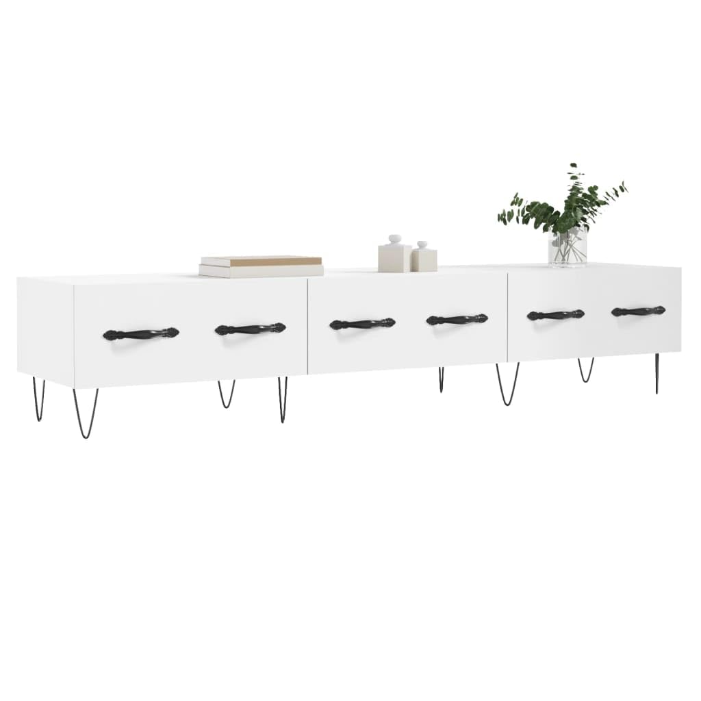 Meuble TV LED,Meuble TV 180 cm Longueur,Meuble TV Blanc 150x36x30 cm Bois d'ingénierieConvient au Salon, à la Chambre à Coucher, à la Salle de séjour
