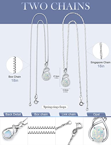 HXZZ Fine Jewelry Birthstone Gifts for Women Natural Gemstone Topaz Amethyst Opal Garnet Peridot Citrine Sterling Silver Pendant Necklace Birthday Gift for Wife Mom2