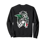 jersey mexico 2019 original Diseño para amantes del fútbol de la bandera mexicana para cualquier fanático del fútbol del equipo de fútbol de México. La ropa de fútbol desordenada para los amantes del fútbol de México tiene una chica con moño desordenado y una bandera nacional de México con gafas de sol y pelota de fútbol.