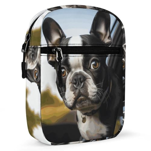 Personalized Small Crossbody Bag Water Resistant Messenger Bags Mini Puppy Dog Printing SlingBag For Men Women 7