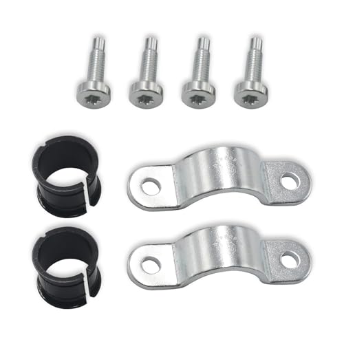 yvshy 1 Set Shift Tube Bushings Shifter Clamps with Bushings, Car Steering Column Repair Kit, Compatible with Ford E150 E250 E350 F150 F250 F350 Excursion Expedition Explorer Range (Silver)