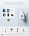 3 Pack European Travel Plug Adapter, VINTAR International Power Plug Adapter with 2 USB Ports,2 American Outlets 4 in 1 Travel Essentials to France, Germany, Greece, Italy, Israel, Spain (Type C)