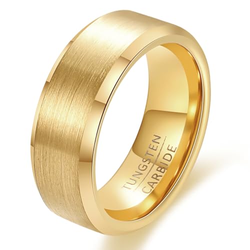 Bague en carbure de tungstène de haute résistance avec une finition mate brossée