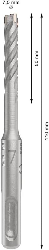 Bosch 1x PRO SDS plus-5X Kırıcı Delici Delme Ucu (Donatılı Beton, Beton, Ø 7,00 mm, Professional Aksesuar Kırıcı Delici)