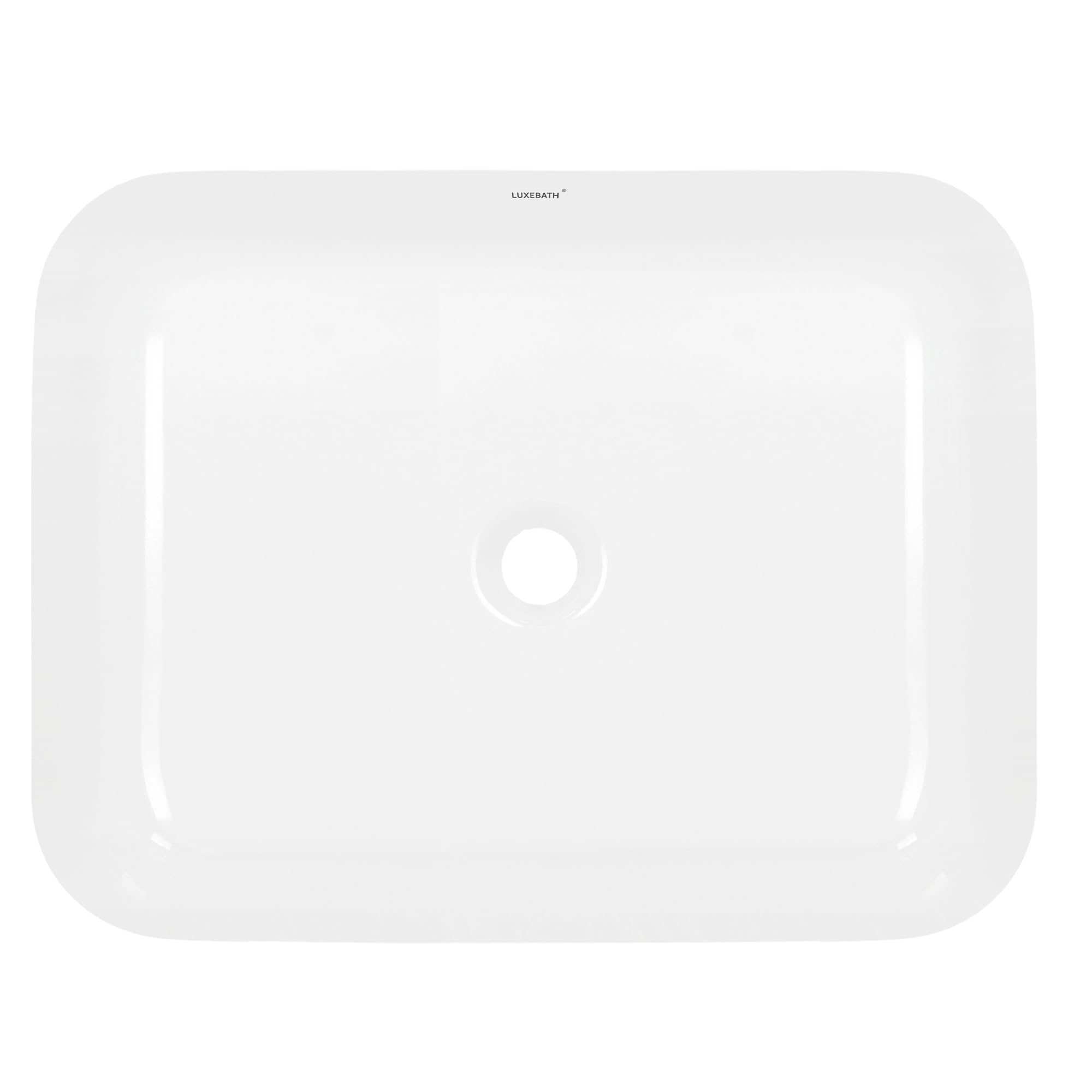 Lavabo Appoggio Ceramica Bianco - 605x365x130mm, Design Moderno, Per Bagno O Toilette Ospiti