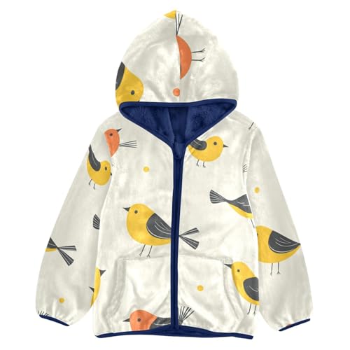 Bird Girls Fleece Jacket Girls Fall Jacket Girls Zip Up Hoodie Girls Sherpa Jacket 2-10T