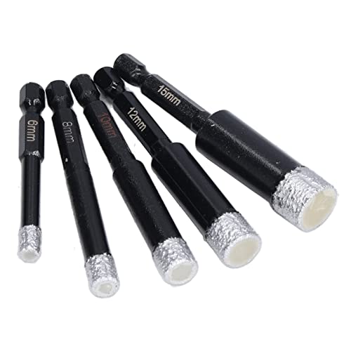 Yctze Juego de Sierras Perforadoras de 5 Piezas para Cerámica, Hormigón y Mármol - Brocas con Vástago Hexagonal