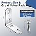 20PCS L Bracket Corner Brace Sets, Stainless Steel L Brackets for Wood Shelves, 90 Degree Right Angle Bracket with 80 Screws, Metal Corner Brackets for Furniture Cabinet Drawer Chair (1.57x1.57 in)