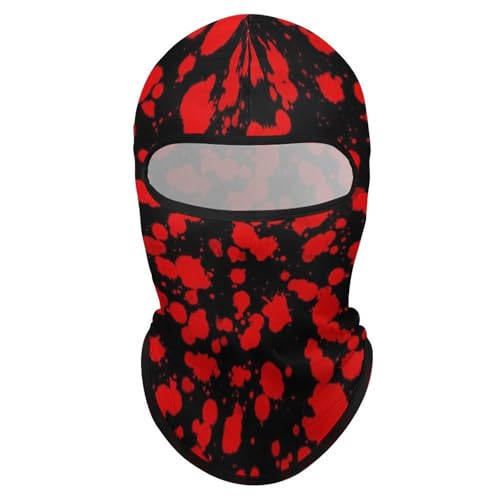Head Cover Balaclava, Horror Red Blood Splatter Black, Women Men Fashion Full Face Ski Mask for Sun Protection, Adult Breathable Sun Hood Neck Gaiter for Cycling, Running