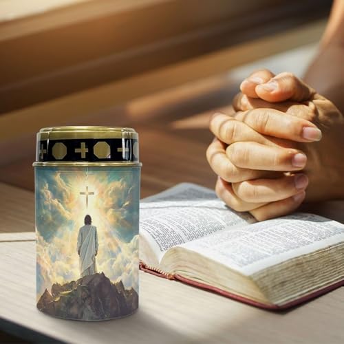 Image of Poceacles 4 Pack Cross Solar Candle Cemetery LED Garden Lights - Outdoor Waterproof with Dusk to Dawn Sensor, God Cross Light