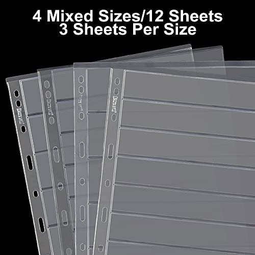 Stamp Collection Inserts - Collector Stamp Album 12 Sheets With 4 Mixed Sizes Single Side For Stamp Collection Binder Kit Is02Mx112 #TOP2