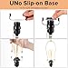 GO&SO 2 Pack Black Lamp Harp Kit 8 inch with E26 UNO Light Base Set, Detachable Lamp Shade Adapter for Table & Floor Lamps, Heavy Duty Bracket DIY Light Fitting with 3/8 Standard Saddle & Finial