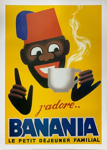 Affiche Banania Petit Déjeuner Familial 50X70 Cm décor vintage cuisine