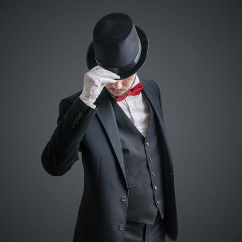 Relaxdays Zylinderhut schwarz, Fasching, Karneval, Zauberer, Einheitsgröße, max. Kopfumfang 59 cm, Gentleman, black