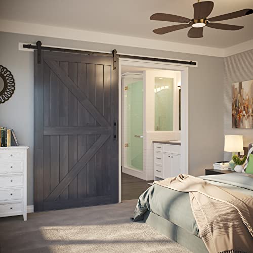 Image of SMARTSTANDARD 9ft Sliding Barn Door Hardware kit, Fit 54 inch Wide Door Panel