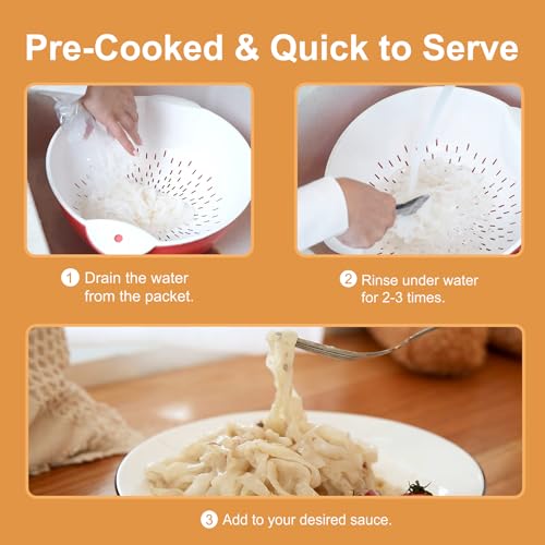 Hethstia Shirataki Noodle, 12 Packs Konjac Fettuccine Low-Carb Pasta Gluten Free, Low Calorie, Vegan, Sugar Free, Keto, Ready to Eat, Healthy Diet, Holiday Gifts