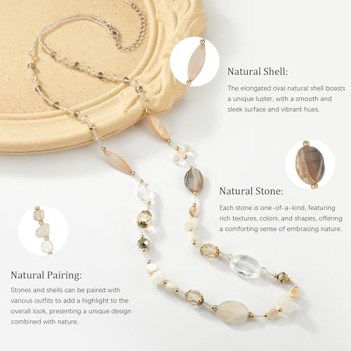 FULU AUTUMN Long Necklaces for Women Trendy Long Chunky Beaded Necklace Boho Fashion Costume Jewelry Mothers Day Gifts for Her4