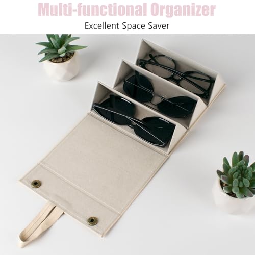 Image of Sunglasses Travel Case,Foldable Eyeglasses Case, Portable Multiple Glasses Case for Women Men Girls
