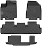 orealtrend Black Floor Mats Compatible with Nissan Pathfinder 8-Seater 2022/Infiniti QX60 7-Seater 2022 All Weather Custom Fit Front Rear Car Floor Liners Waterproof Odorless