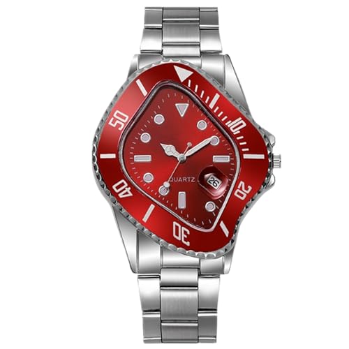 Imagen de JOATVEE Reloj de los hombres Rombo Relojes de acero inoxidable impermeable reloj de cuarzo analógico con fecha Relojes clásicos de moda de ocio para los hombres