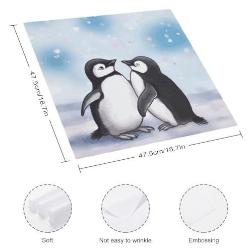 Servilletas de Tela I Love Penguins Poliester Cuadradas 47.5 cm miniatura 2