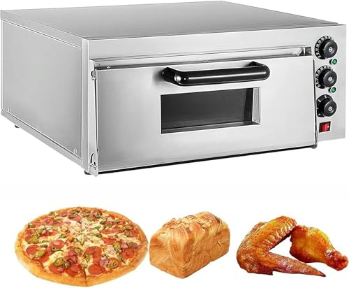 AYCDL Commercial Pizza Oven, Stainless Steel Pizza Maker with Explosion Proof Lamp and Cooling Holes,Doublelayer,Singlelayer