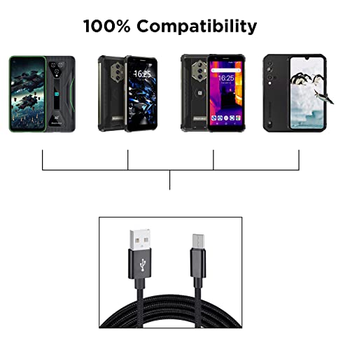 Lunasol Home 1m Câble USB C Type C pour Blackview BV8000 Pro / BV9000 Pro / BV9000 / BV9500 / BV9600 / P10000 Pro Rugged Smartphone Robuste - Blackview Type C Câble