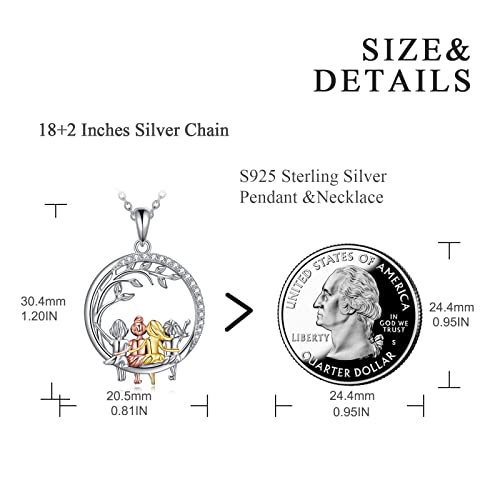Aoboco 4 Sisters Necklace Sterling Silver For Women Four Sisters Birthday Jewelry Gift From Sister #TOP2