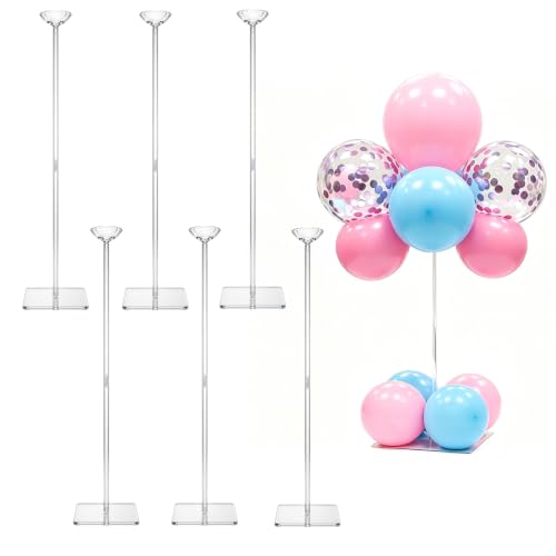 12PCS 24-IN Reusable Acrylic Balloon Stand Kit – Heavy Duty Tabletop Display with Sticks and Base, Ballon Stands for Centerpieces, Centerpiece Table Decorations for Parties