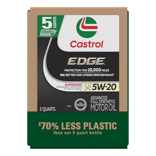 Castrol EDGE 5W-20 Advanced Fu... Motor Oil, 5 Quarts, Eco Pack
