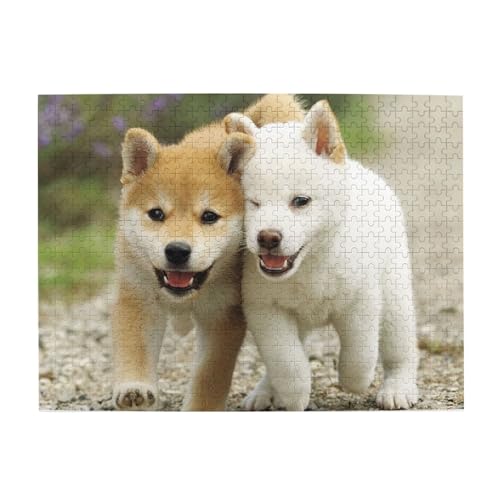 2匹の散歩犬500ピース ジグソーパズル 大人向け難しい 破片なし カチっとハマる 誕生日 おしゃれ インテリア ギフトハウス (52×38cm)