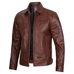 fjackets Men’s Motorcycle Leather Jacket – Vintage Stylish Soft Lambskin Real Leather Biker Jacket Men