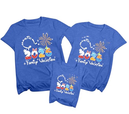 Family Vacation Shirts 2026 Family Matching Outfits Magical Tshirt for Family Cruise Trip Clothes Summer Travel Tops Dark Blue