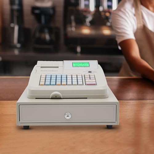 Cash Register with Drawer USB Interface 48 Keys Electronic Cash Register for Retail Restaurant Pos Sale,Lockable Cash and Coin Drawer - Thumbnail 6