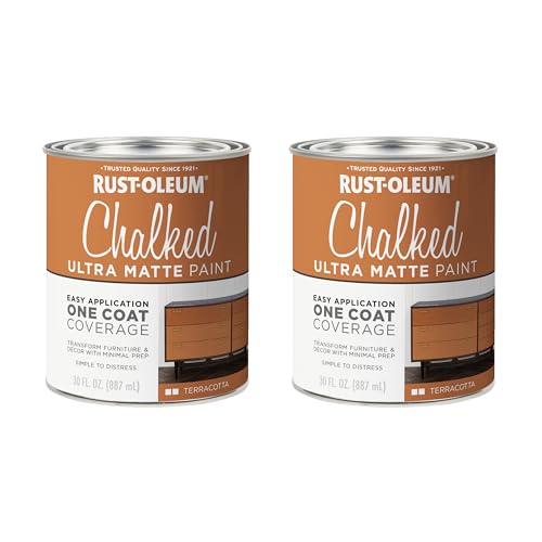 Rust-Oleum Terracotta Chalked All-in-One Ultra Matte Paint | One Coat Coverage | No Primer, Sanding, Or Topcoat Needed | Easy Clean Up | Made in USA | 30 OZ | 2 Pack