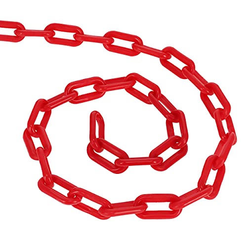 Bisupply Red Plastic Chain Links - 125Ft X 2In Plastic Barrier Chain For Safety Crowd Control Or Plastic Links Halloween Decor Chains For Costumes #TOP1