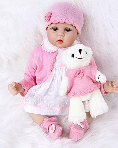 ZIYIUI Simulation Reborn Puppe 55cm 22 Zoll Realistisch Reborn Baby Silikon Reborn Mädchen Handgemacht Neugeborenes… – Bild 7