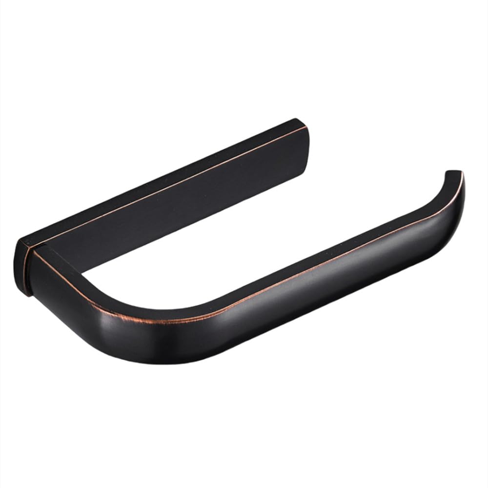 Panier à Rouleau de Papier Noir et Set d'Accessoires en Laiton Muraux