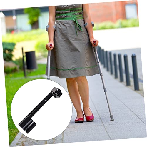 BUTIFULSIC Crutches Rack for Cane Walking Cane Attachment Walking Cane Accessories Walking Stick Holder Portable Cane Organizer Wheelchair Accessories Black Stainless Steel