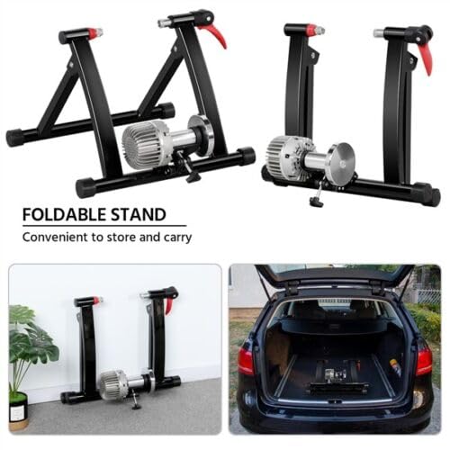 Bike Trainer Stand Indoor Bicycle Stand with Noise Reduction Magnetic Stationary Stand fits for 26-28inch, 700C Wheel