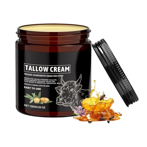 Crema Orgánica de con Miel Cruda para Hidratación Profunda | Hidratante Facial y Corporal 120g | Bálsamo de de Res 100% Alimentada con Pasto para el Cuidado de la Piel